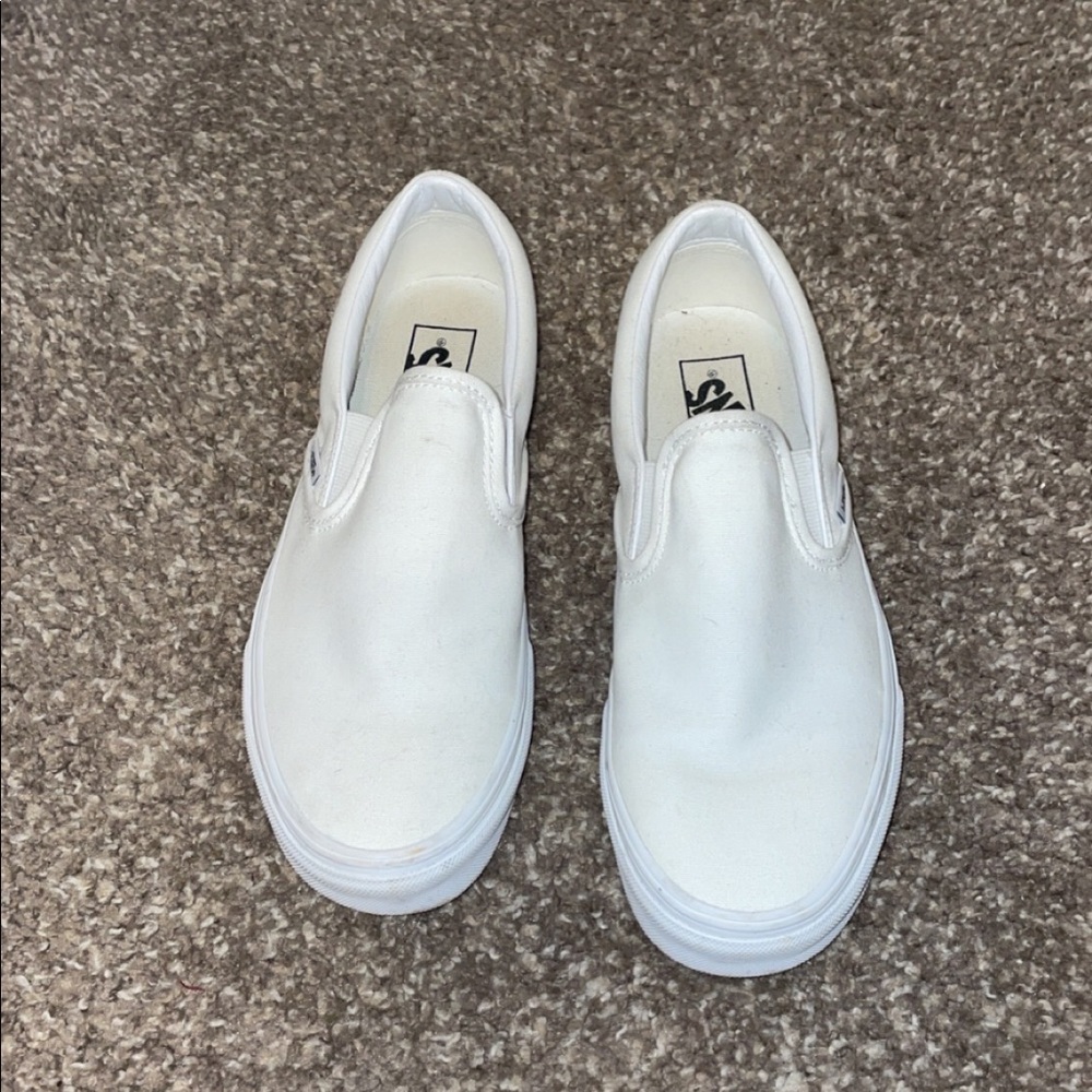 White Vans slip on
